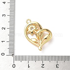 Brass Micro Pave Clear Cubic Zirconia Pendants&nbsp;KK-D504-10G