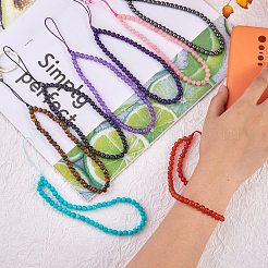 Natural White Jade and Iron Alloy Lobster Claw Clasp Keychain&nbsp;HJEW-SW00007-15