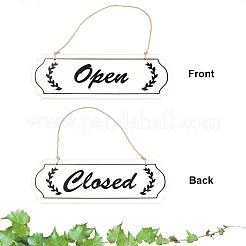 Closed & Open Sign Natural Wood Door Hanging Decoration for Front Door Decoration&nbsp;HJEW-CN0001-02