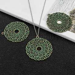 Flat Round Zinc Alloy Big Pendant&nbsp;LS-PALLOY-R065-110-FF