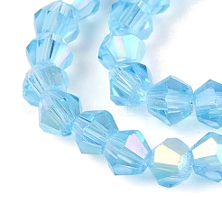AB Color Plated Transparent Glass Beads Strands&nbsp;GLAA-G127-01-02M