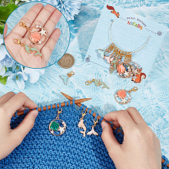 Ocean Theme Mermaid/Shell Pendant Stitch Markers&nbsp;HJEW-AB00417