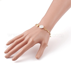 Natural Baroque Pearl Keshi Pearl Link Bracelets&nbsp;BJEW-JB05803-04