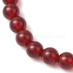 Shell Pearl Bead & Natural Carnelian Round Beaded Bracelets for Women&nbsp;BJEW-JB11937-01