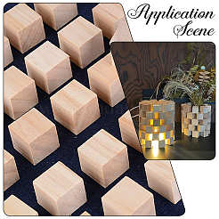 100Pcs Unfinished Pine Woods Block&nbsp;DJEW-SP0001-51