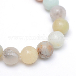 Round Natural Flower Amazonite Bead Strands&nbsp;X-G-R345-8mm-17