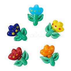 5Pcs 5 Colors Handmade Lampwork Beads&nbsp;LAMP-TA0002-15