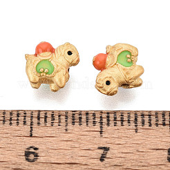 925 Sterling Silver Lawn Green Enamel Beads&nbsp;STER-T008-64G
