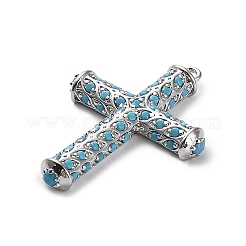 Rack Plating Brass Micro Pave Cubic Zirconia Pendants&nbsp;X-KK-Q786-04P