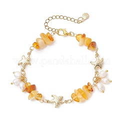 Natural Cultured Freshwater Pearl Beads Charm Bracelets&nbsp;BJEW-JB13767-01