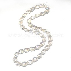 Faceted Hexagon Electroplate Glass Beads Strands&nbsp;EGLA-F089-A01