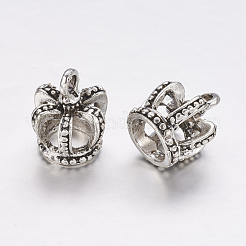 Tibetan Style Alloy 3D Crown Charms&nbsp;X-TIBEP-3584-AS-RS