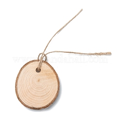 Flat Round Wood Big Pendant Decorations&nbsp;WOOD-F010-01