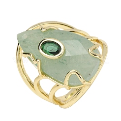 Natural Green Aventurine Cuff Rings&nbsp;GG-CBA5FCC-03G-02