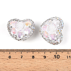 Heart Shape Polymer Clay Pave Rhinestone Beads&nbsp;RB-T018-03C