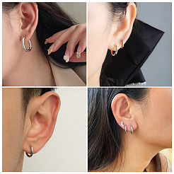 6 Pairs Tarnish Resistant 202 Stainless Steel Huggie Hoop Earrings&nbsp;EJEW-TA0001-56