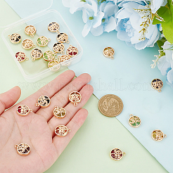 24Pcs 6 Colors Glass Connector Charms&nbsp;GLAA-PH0002-56LG