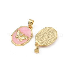Brass Micro Pave Cubic Zirconia Pendants&nbsp;KK-C093-05G-02