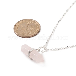 Natural Rose Quartz Geometry Pendant Necklace&nbsp;NJEW-JN04239-05