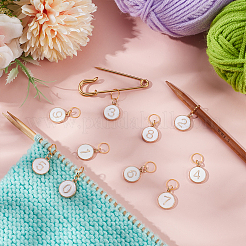 10Pcs Alloy Enamel Pendant Locking Stitch Markers&nbsp;JEWB-BC00004