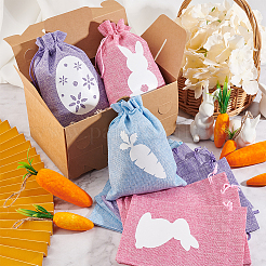 24Pcs 12 Styles Easter Cloth Storage Pouches&nbsp;ABAG-BC0001-62