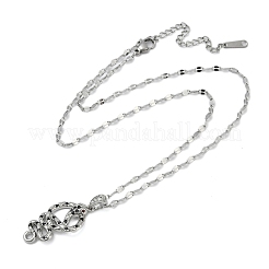 Brass Micro Pave Black Cubic Zirconia Snake Pendant Necklaces&nbsp;NJEW-K280-08P