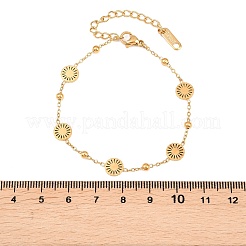 304 Stainless Steel Sun Link Bracelets for Women&nbsp;BJEW-Z161-04G