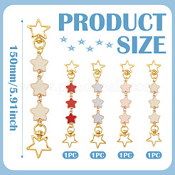 4Pcs Alloy Enamel Link Bag Extender Chains&nbsp;HJEW-TAC0105
