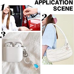 3Pcs 3 Style Natural & Synthetic Stone Keychain&nbsp;KEYC-OC0001-22