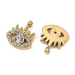 304 Stainless Steel Micro Pave Cubic Zirconia Charms&nbsp;LS-STAS-K302-01B-G