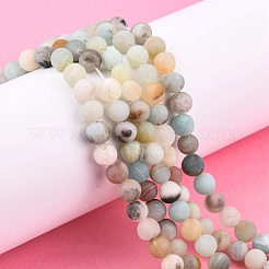 Natural Flower Amazonite Beads Strands&nbsp;G-G692-01F-6mm