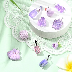 10Pcs 10 Styles Resin Pendants&nbsp;RESI-YW0003-36