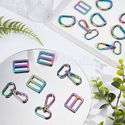 15Pcs 3 Style Rainbow Color Zinc Alloy Swivel Clasps&nbsp;FIND-GF0003-40