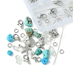 Natural & Synthetic Mixed Stone with Alloy Charms&nbsp;FIND-FS0002-16