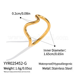 304 Stainless Steel Irregular Line Finger Rings for Women&nbsp;EF1502-1