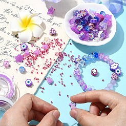 DIY Acrylic & Polymer Clay Stretch Bracelets Making Kits&nbsp;DIY-YW0008-96