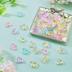 60Pcs 6 Colors Electroplate Transparent Glass Charms&nbsp;PALLOY-TAC0287