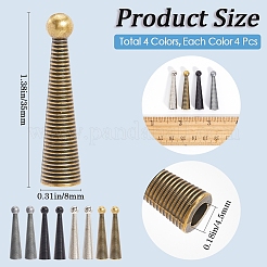 16Pcs 4 Colors Alloy Cord Ends&nbsp;FIND-GF0007-28