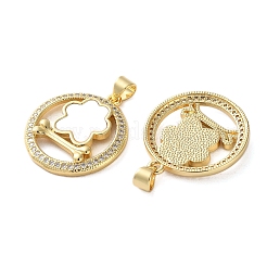 Brass Micro Pave Cubic Zirconia Pendants&nbsp;KK-U070-30G