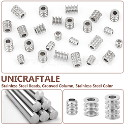 42Pcs 3 Style 303 Stainless Steel Beads&nbsp;STAS-UN0055-45