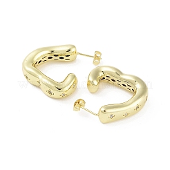 Rack Plating Brass Micro Pave Cubic Zirconia Studs Earrings&nbsp;EJEW-B047-05G-04
