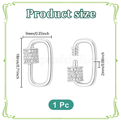 1Pc S925 Sterling Silver Screw Carabiner Lock Charms&nbsp;STER-NB0001-23P