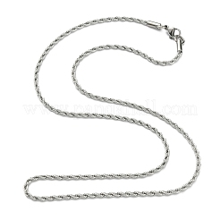 Tarnish Resistant Twisted Stainless Steel Rope Chain Necklace Making&nbsp;X-NJEW-507L-10