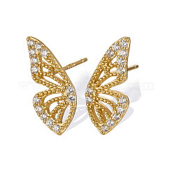 Cute and Sweet Ladies' S925 Sterling Silver Zircon Butterfly Earrings&nbsp;FJ9433-1