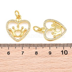 Brass Micro Pave Clear Cubic Zirconia Pendants&nbsp;CU-CBA3D67-05C-G
