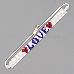 Friendship Word LOVE Loom Pattern MIYUKI Seed Beads Bracelets for Women&nbsp;BJEW-C011-28