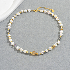 Elegant Natural Shell Nuggets Beaded Necklaces for Women&nbsp;ZE2381