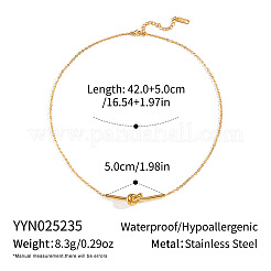 Minimalist 304 Stainless Steel Geometric Knot Pendant Necklaces for Women&nbsp;UR8477
