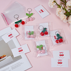 30Pcs 2 Colors Polyester Crochet Cherry Keychains&nbsp;KEYC-MA00012