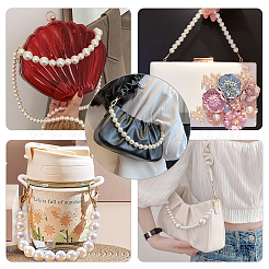 5Pcs 5 Styles ABS Imitation Pearl Round Beaded Bag Chains&nbsp;PURS-AR0001-03